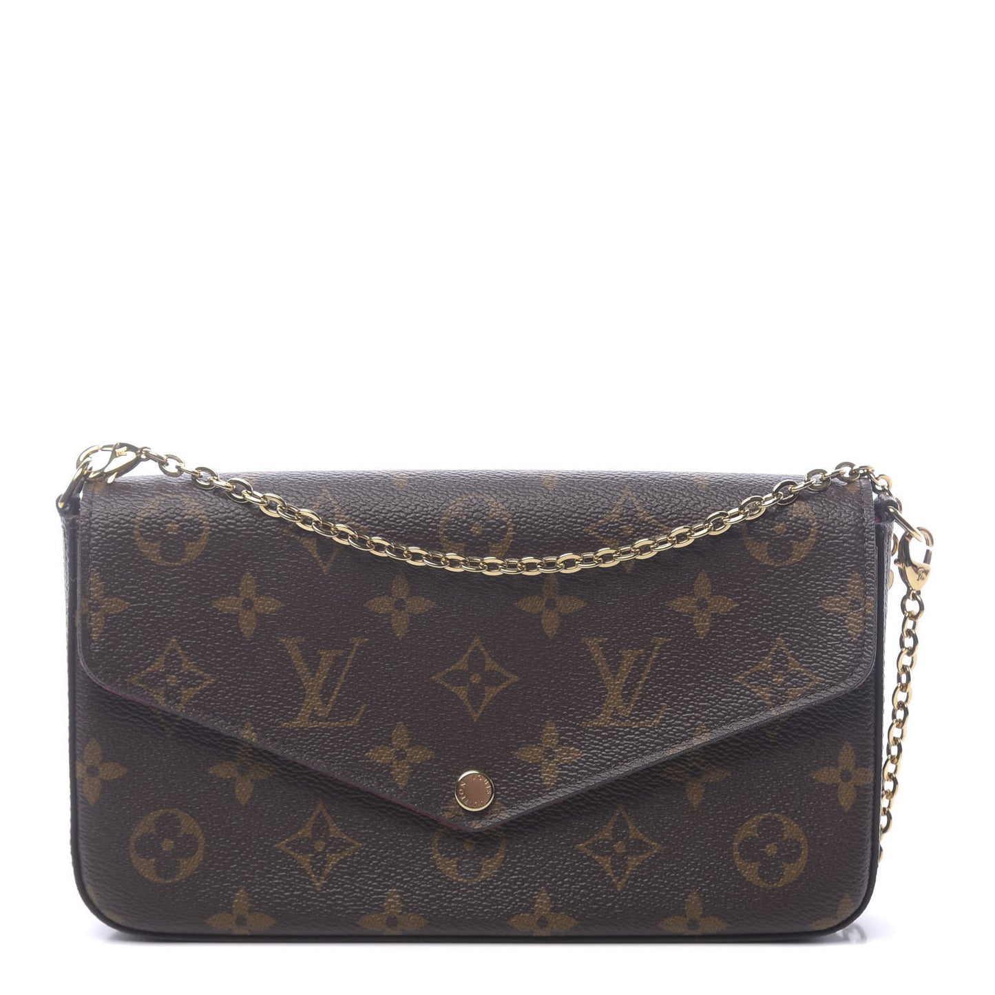 Monogram Pochette Felicie Chain Wallet Fuchsia