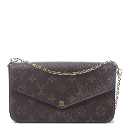 Louis Vuitton Monogram Pochette Felicie Chain Wallet Fuchsia 1 of 12