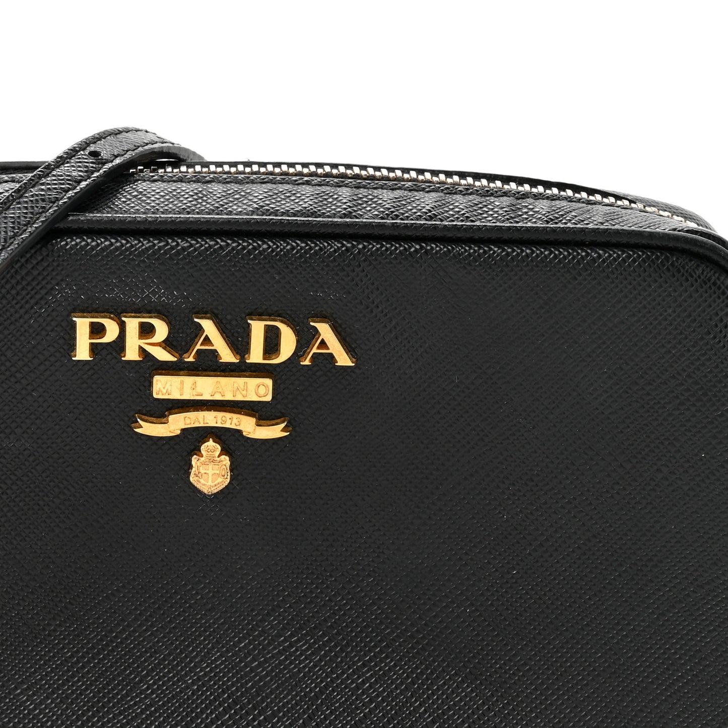 Saffiano Mini Camera Crossbody Bag Black