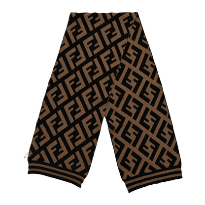 Fendi Wool FF Print Shawl Brown 2 of 3