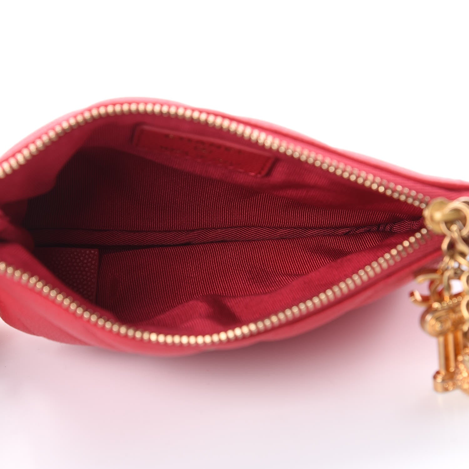 Chanel Caviar Chevron Quilted Small Ancient Greek Charms Cosmetic Case Red 5 of 8