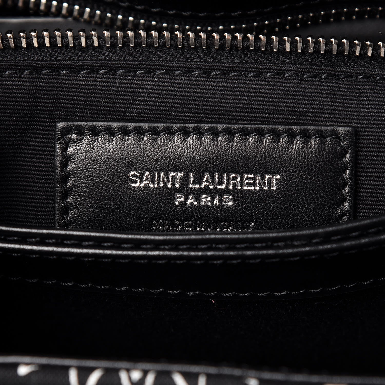 Saint Laurent Cotton Bandana Y Quilted Monogram Toy Loulou Crossbody Bag Black White 8 of 11