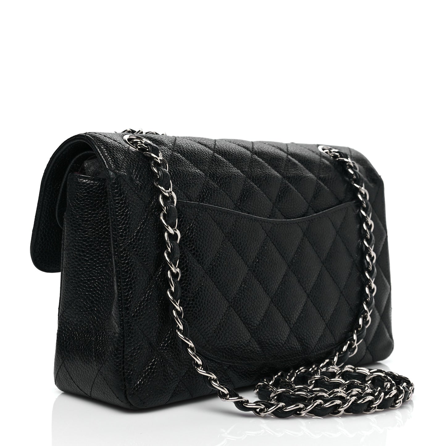 Caviar Quilted Small Double Flap Black