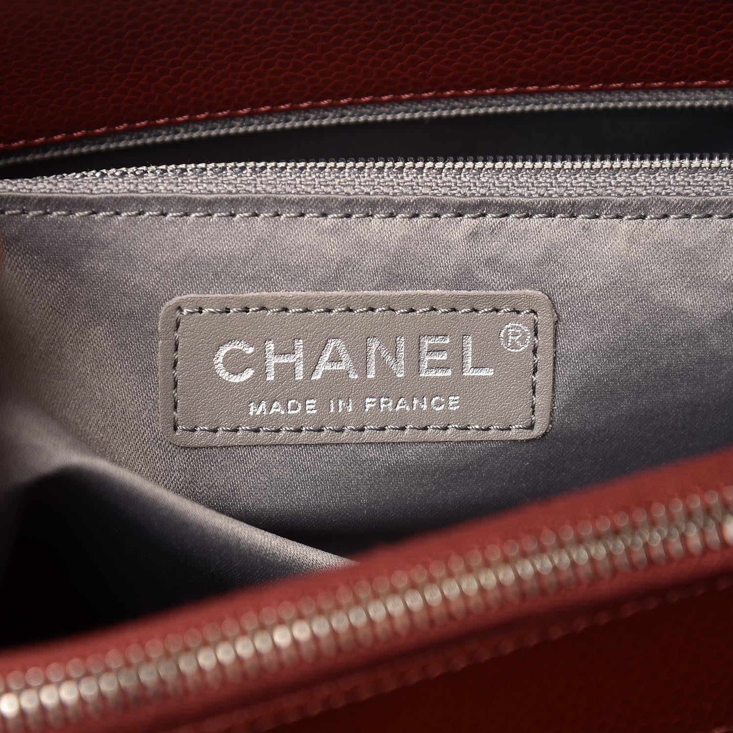Chanel Caviar Quilted Grand Shopping Tote GST Dark Burgundy 6 of 7