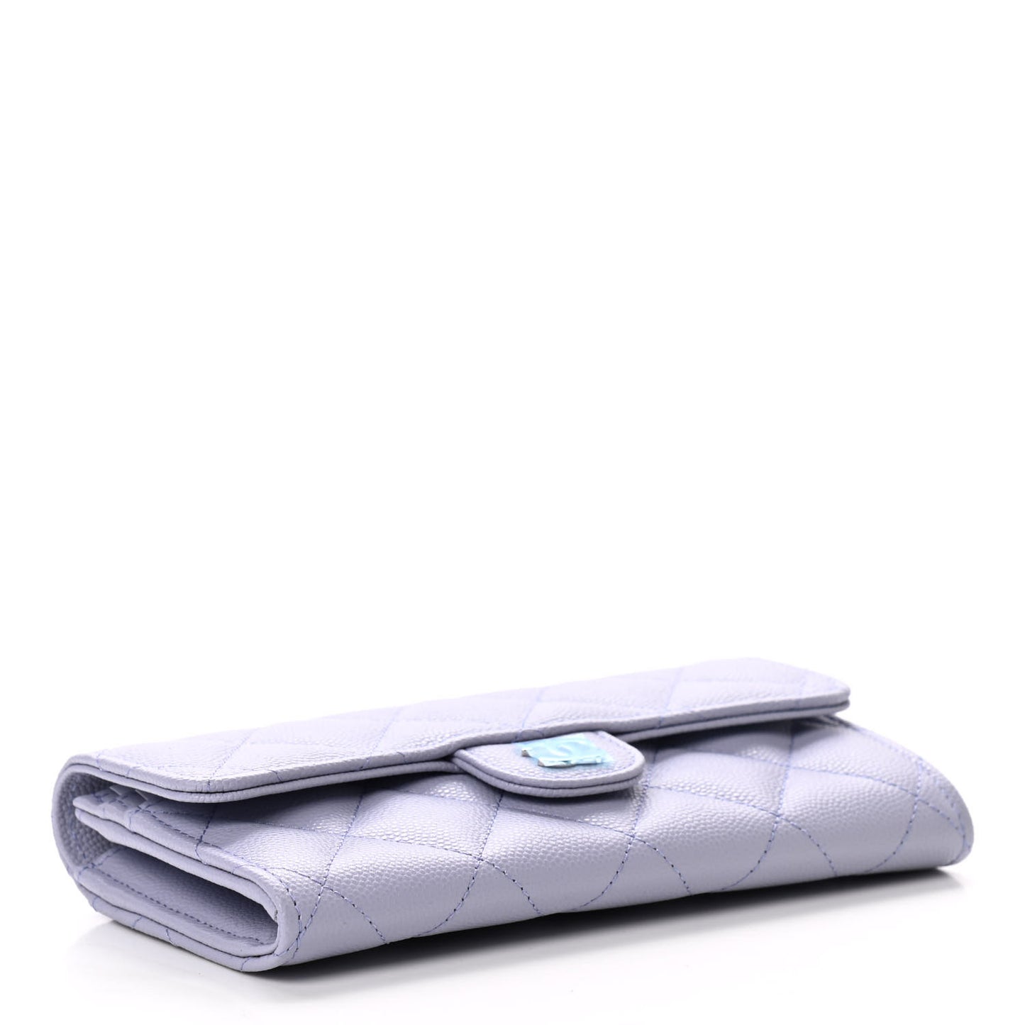 Caviar Quilted Medium Flap Wallet Light Purple