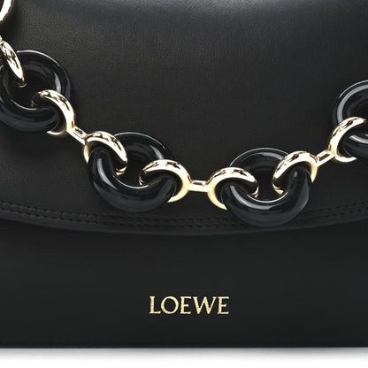 Loewe Smooth Calfskin Donut Chain Medium Ola Shoulder Bag Black 7 of 9