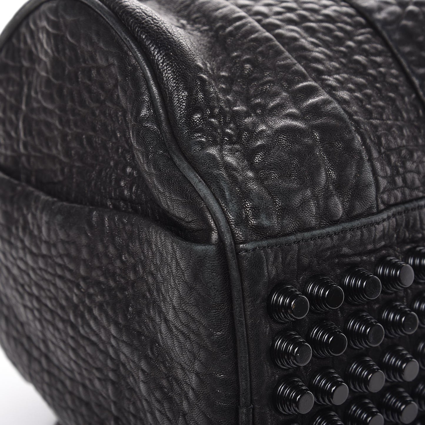 Pebbled Lambskin Rocco Black Matte Black Hardware