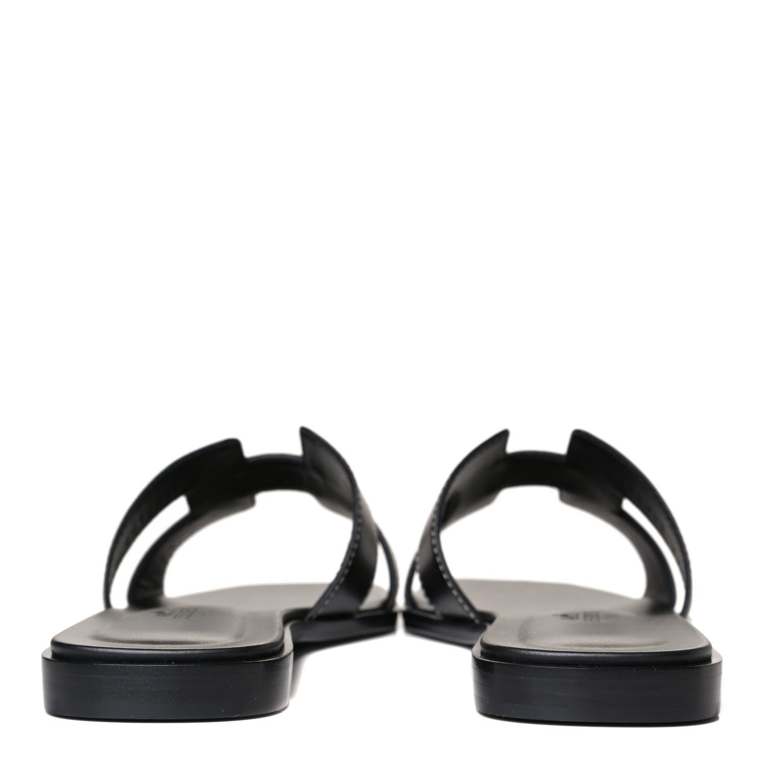 Hermes Box Calfskin Oran Sandals 37 Black 12 of 22