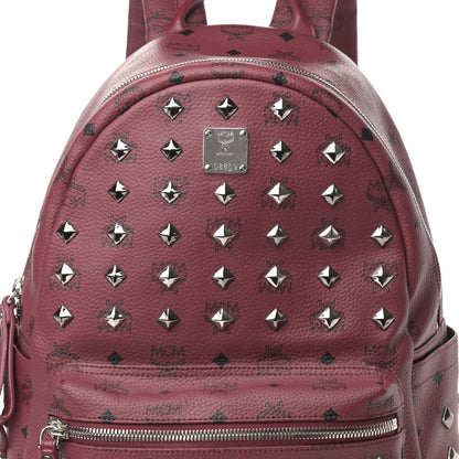 MCM Visetos Studded Medium Stark Backpack Scooter Red 8 of 12