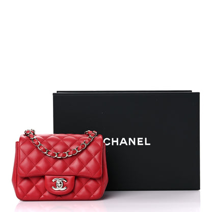 Chanel Lambskin Quilted Mini Square Flap Red 10 of 10