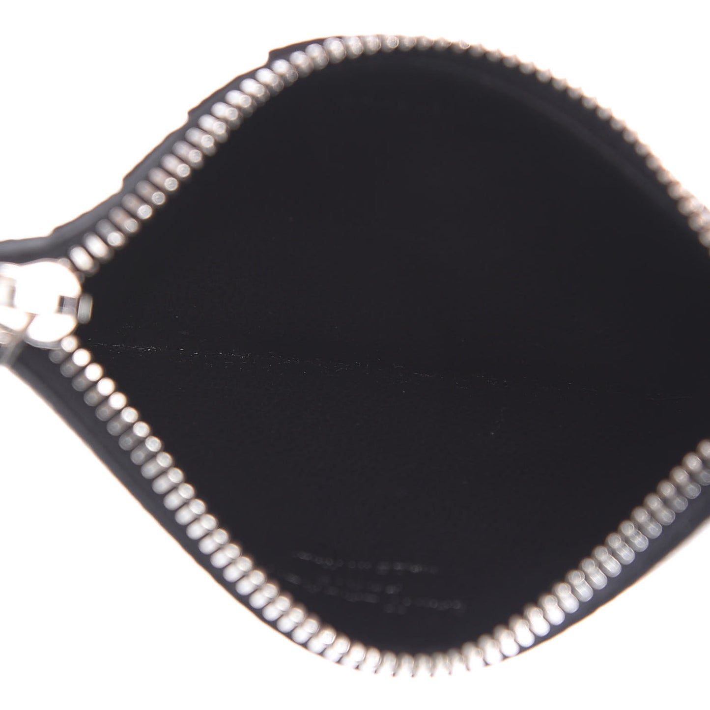 Grained Calfskin 5 Fragments Zip Pouch Card Holder Black