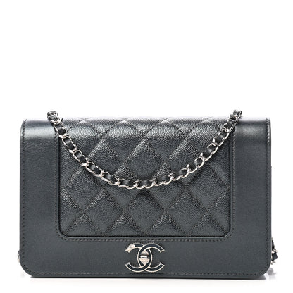 Chanel Caviar Quilted Vintage Mademoiselle Wallet On Chain WOC Black 1 of 9