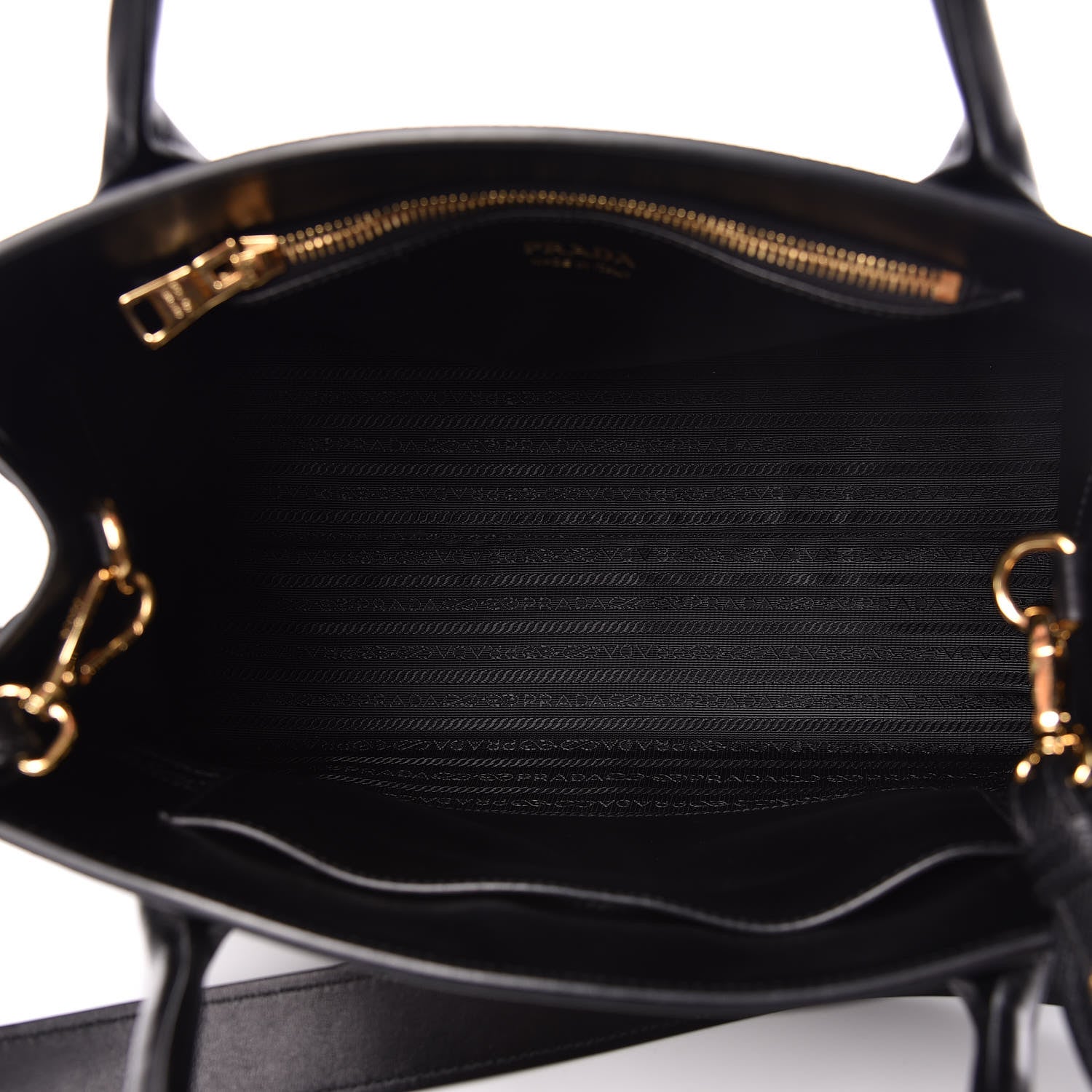 Prada Saffiano Cuir Calfskin Large Monochrome Top Handle Tote Black 7 of 10