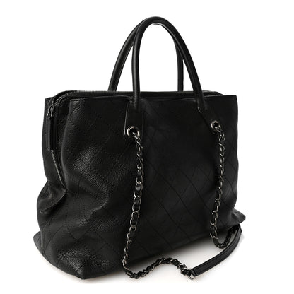 Chanel Grained Vegetal Calfskin Urban Shopping Tote Black 3 of 11