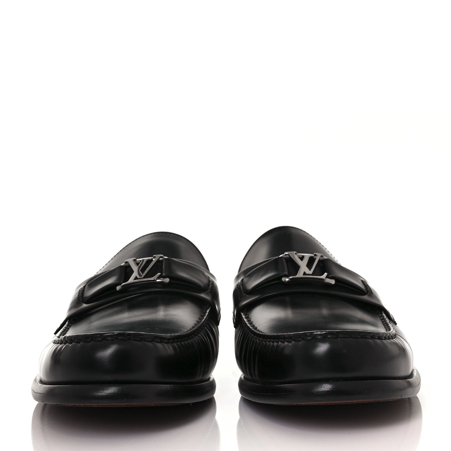 Louis Vuitton Calfskin Major Open Back Loafer 8 Black 2 of 8