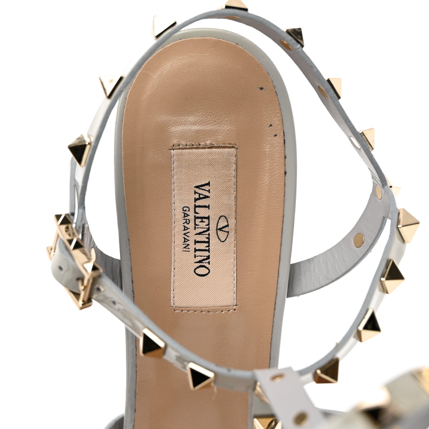 Valentino Garavani Patent Calfskin Rockstud 60mm City Sandals 41 Grey 11 of 16