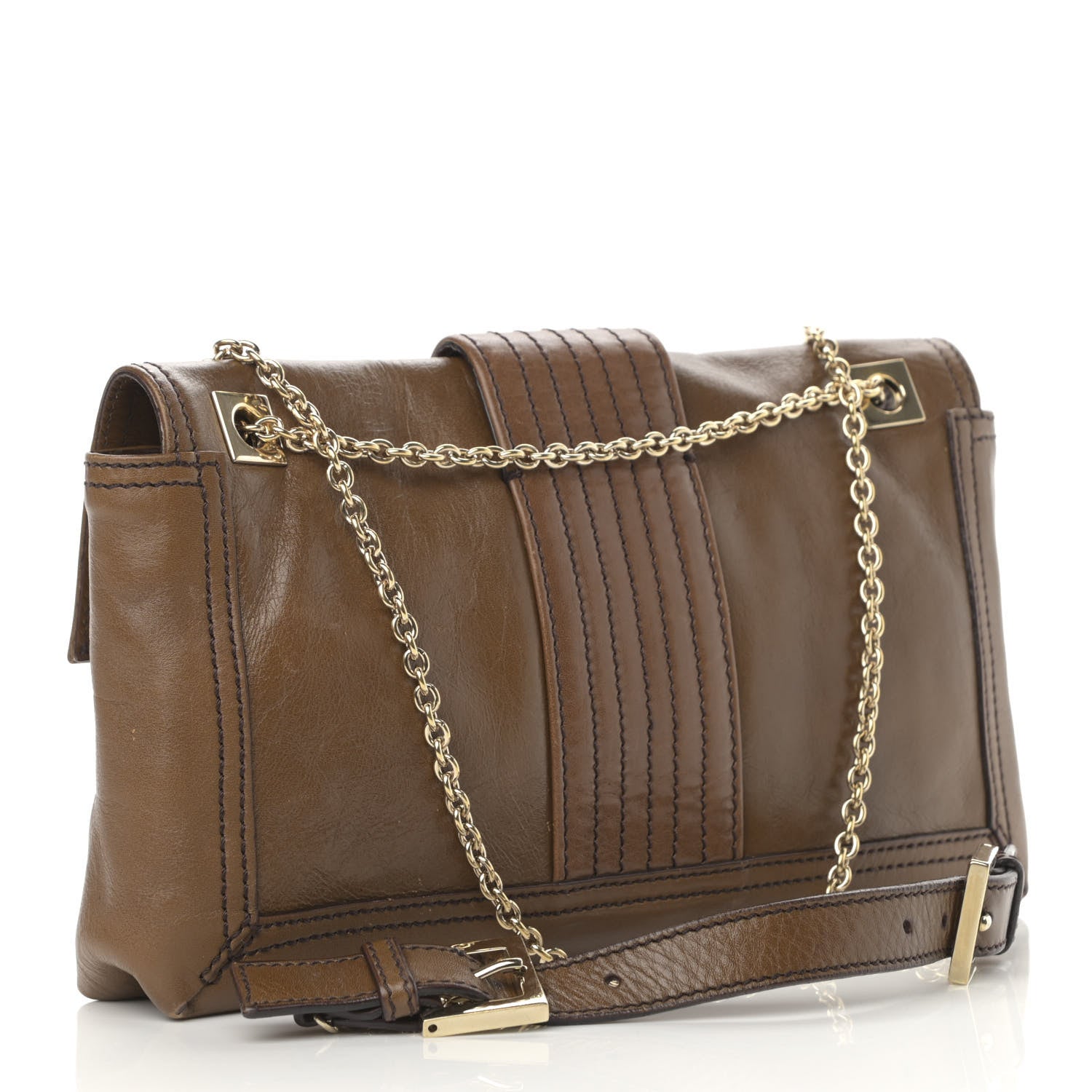 Fendi Vitello Acqua Maxi Baguette Bag Saddler 2 of 16