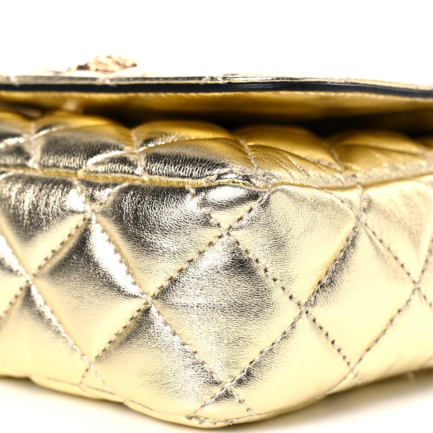 Versace Metallic Nappa Quilted Small Medusa Chain Crossbody Gold 9 of 10