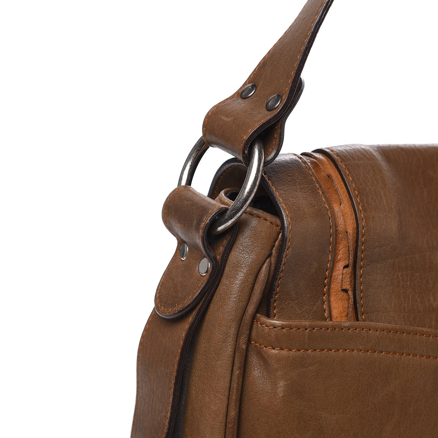 Calfskin Medium Gaucho Double Saddle Brown