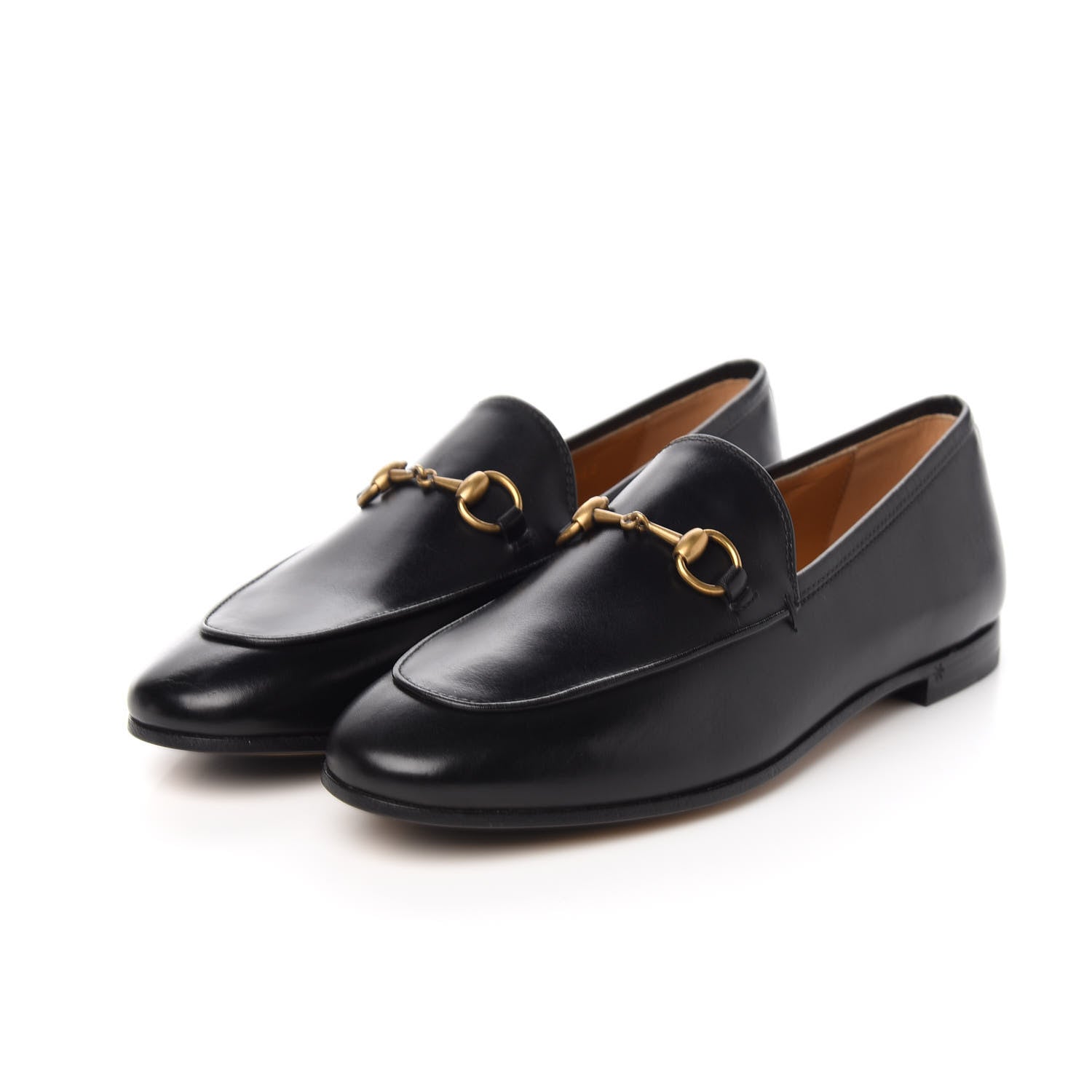 Gucci Calfskin Womens Jordaan Loafers 37.5 Black 3 of 10