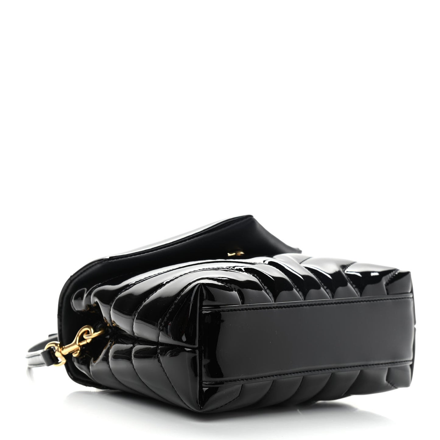 Patent Y Quilted Monogram Toy Loulou Crossbody Bag Black