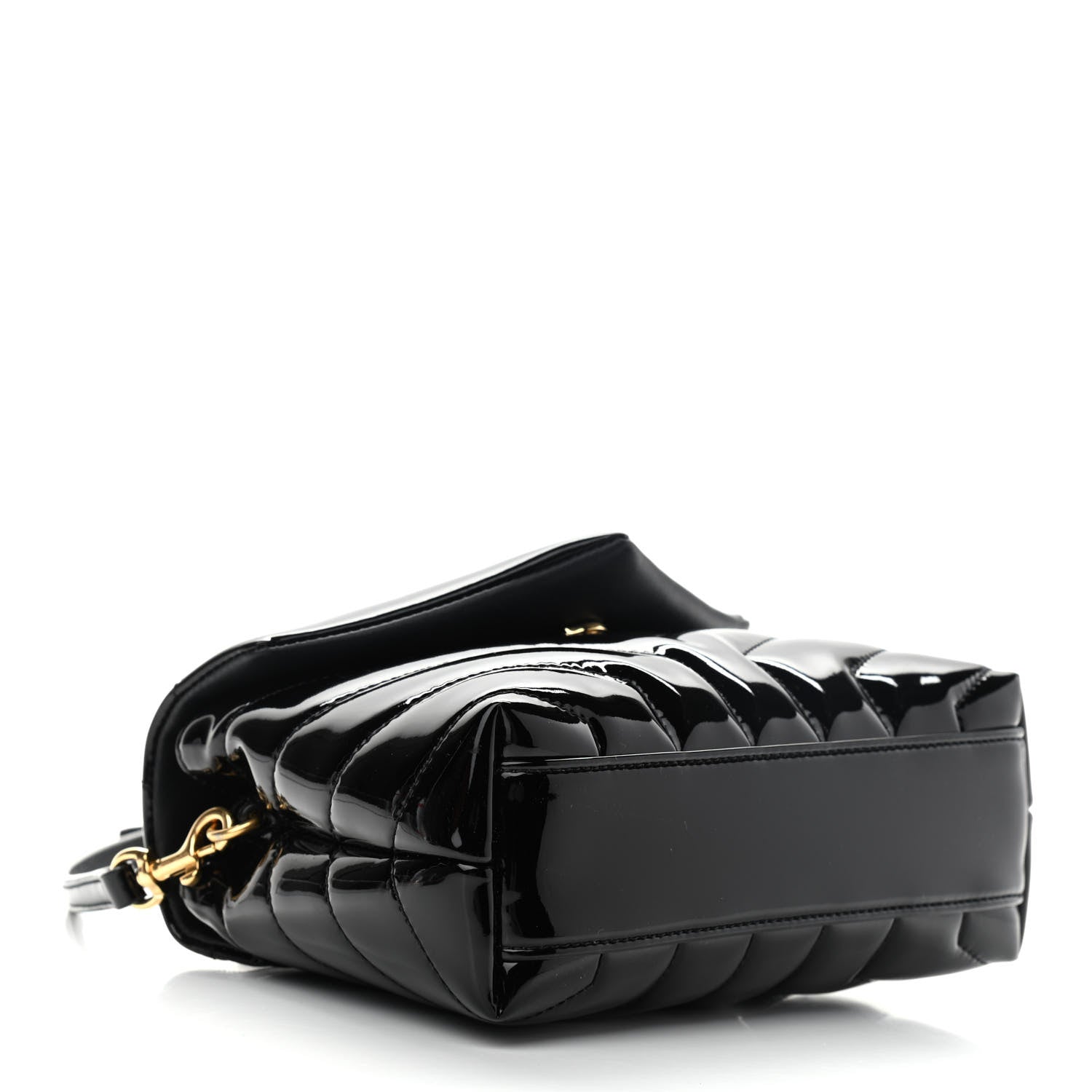 Saint Laurent Patent Y Quilted Monogram Toy Loulou Crossbody Bag Black 4 of 10