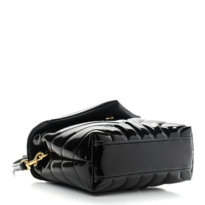 Saint Laurent Patent Y Quilted Monogram Toy Loulou Crossbody Bag Black 4 of 10