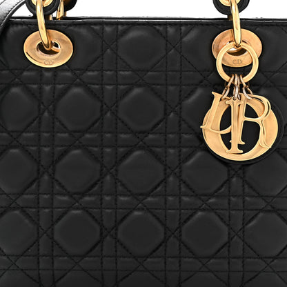 Christian Dior Lambskin Cannage Medium Lady Dior Black 8 of 11