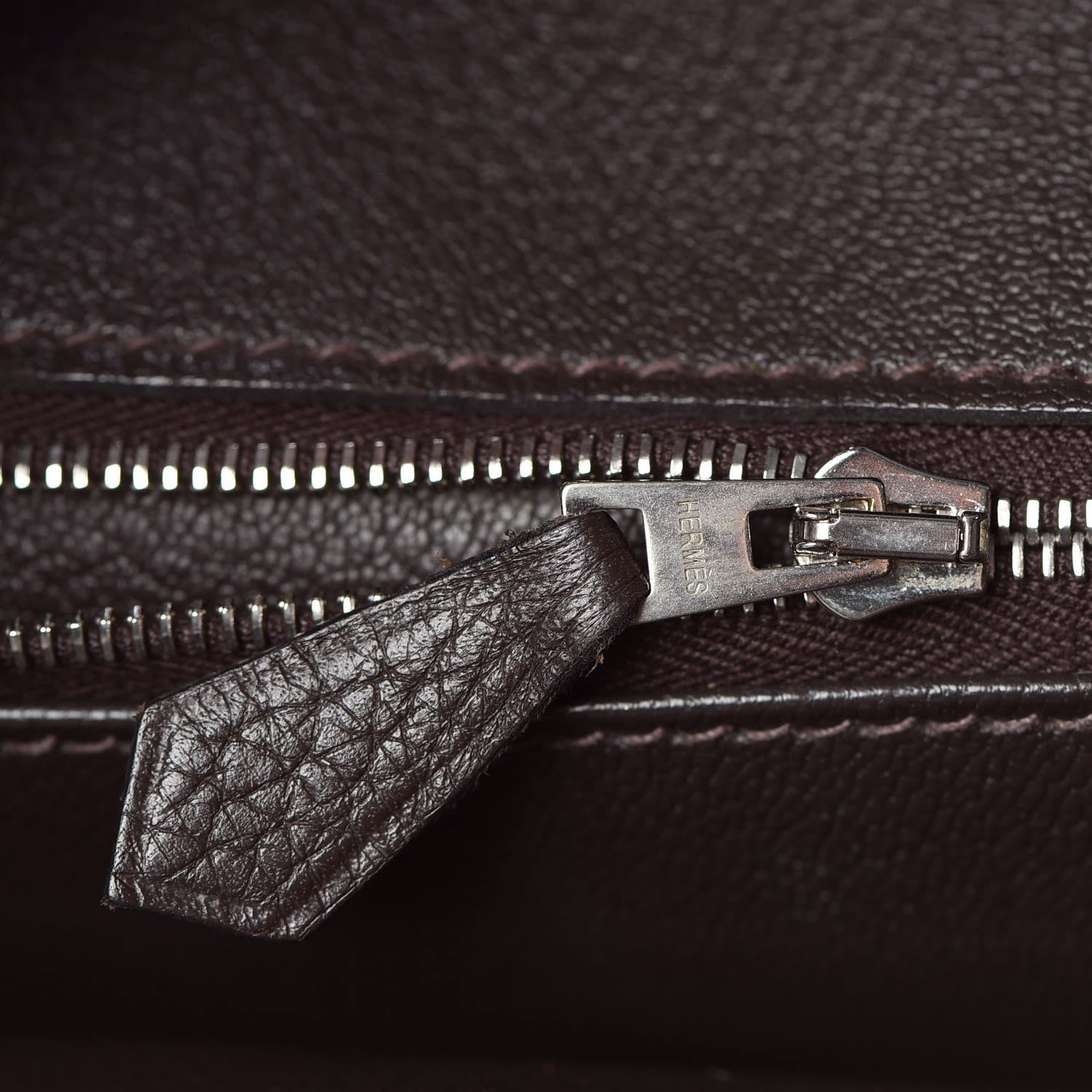 Hermes Taurillon Clemence Birkin 35 Chocolate 15 of 37