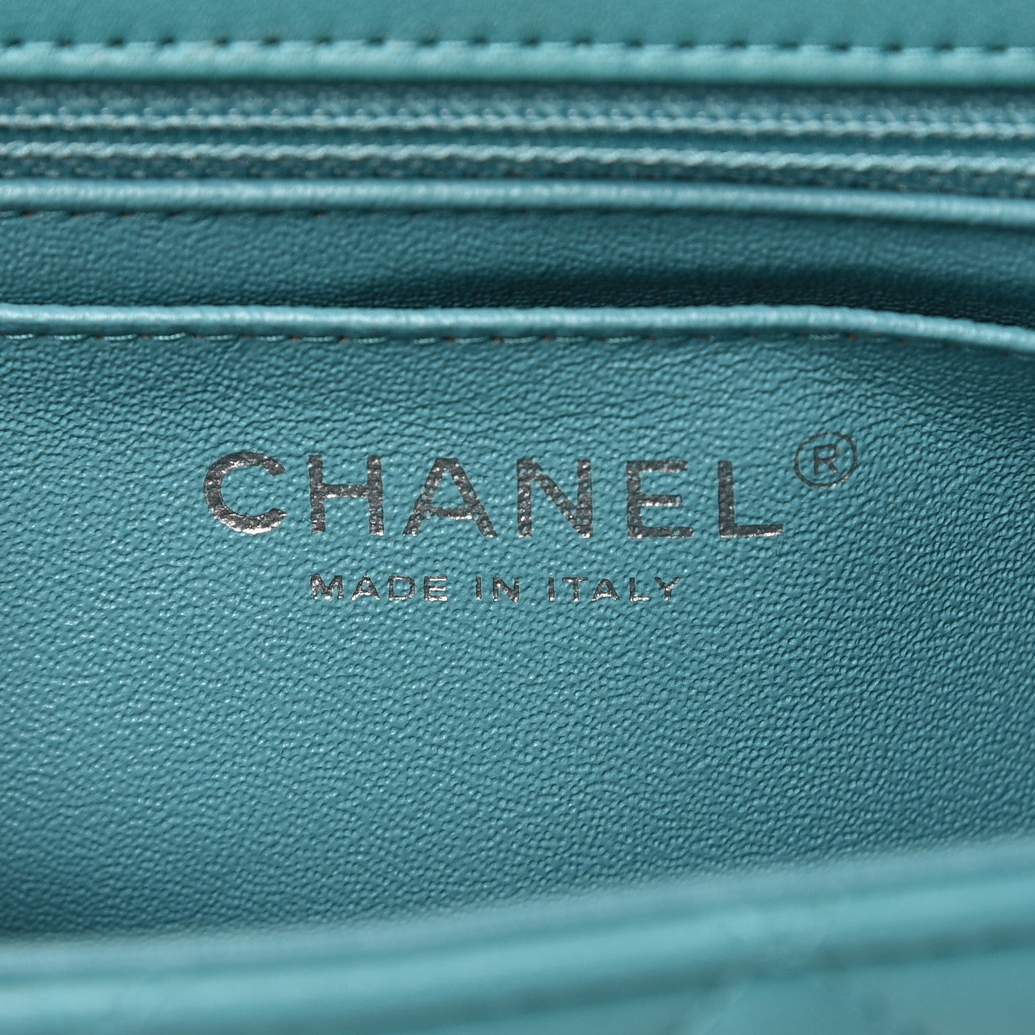 Chanel Lambskin Quilted Mini Rectangular Flap Turquoise 6 of 10