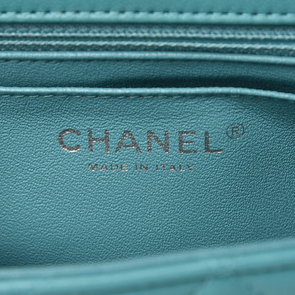 Chanel Lambskin Quilted Mini Rectangular Flap Turquoise 6 of 10