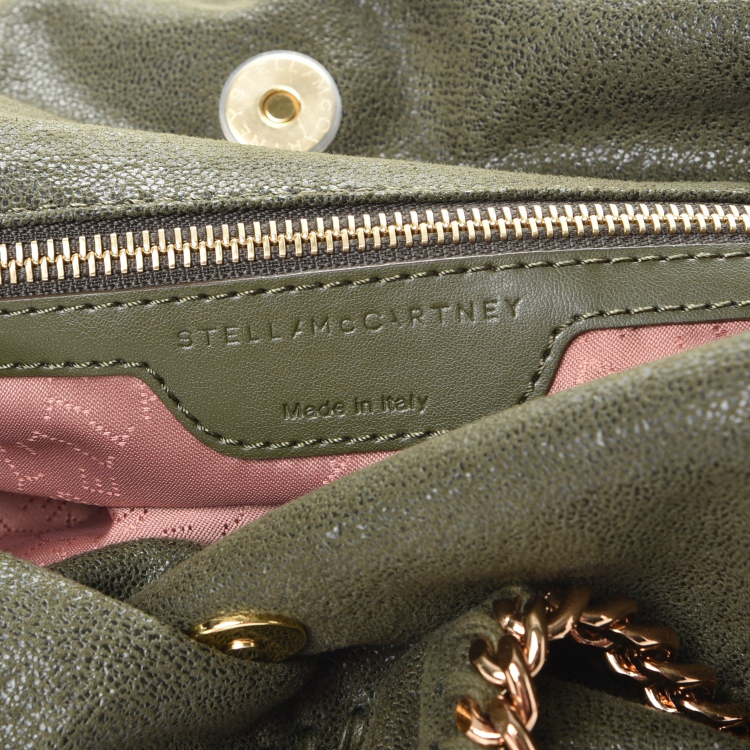 Stella McCartney Shaggy Deer Small Falabella Fold Over Tote Olive 6 of 7