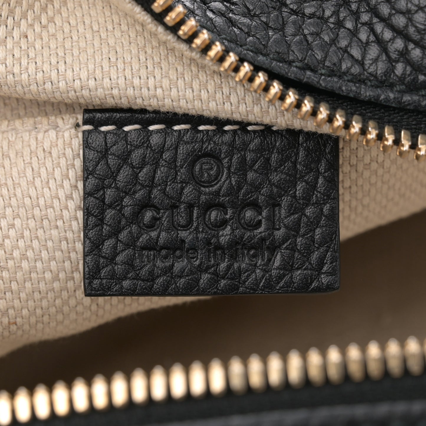 Pebbled Calfskin Small Soho Disco Bag Black