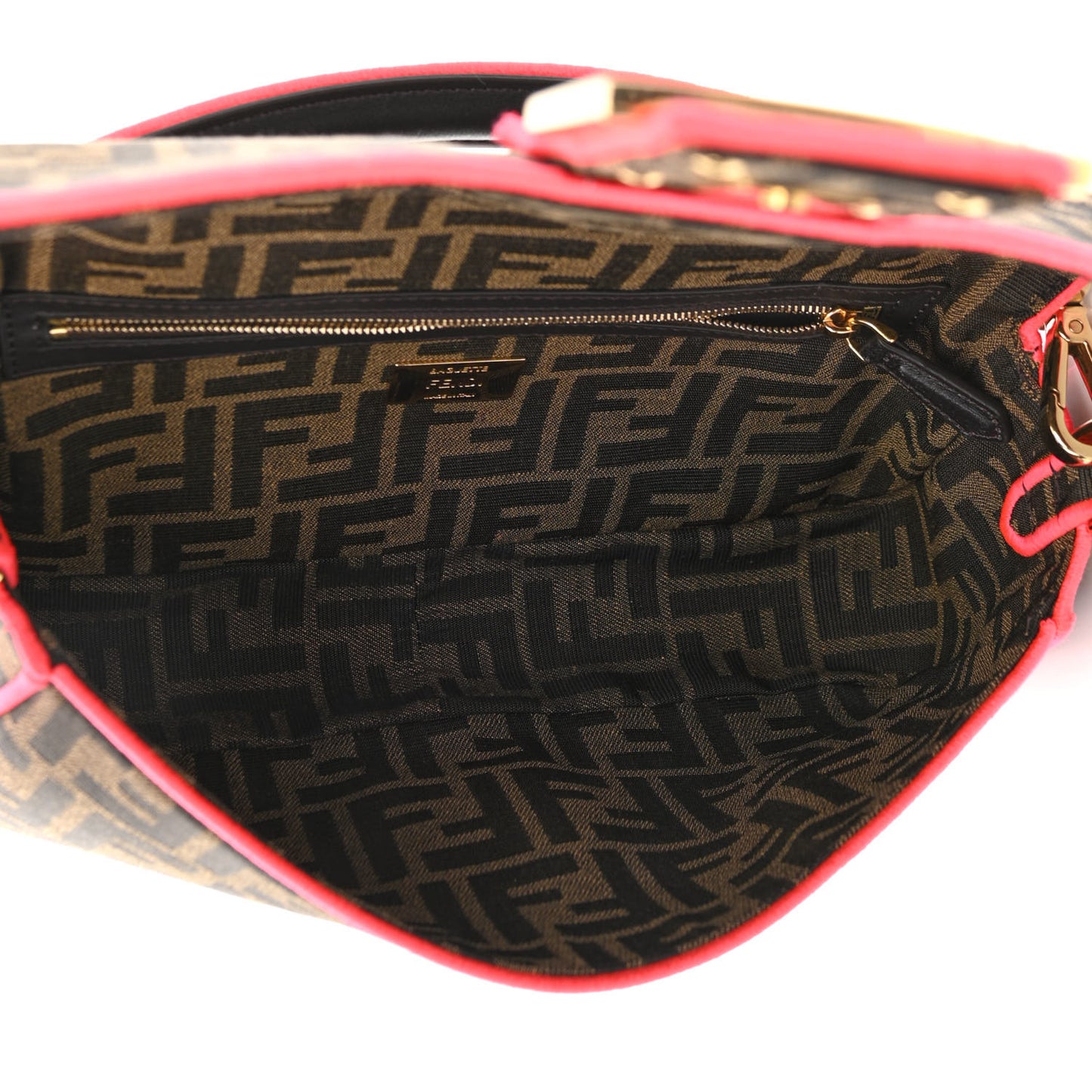Fabric Jacquard FF 1974 Baguette Tobacco Moro Fuxia Fluo