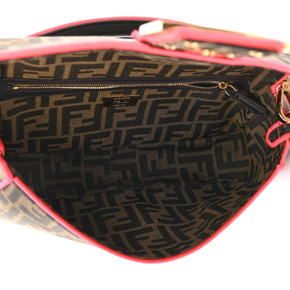 Fendi Fabric Jacquard FF 1974 Baguette Tobacco Moro Fuxia Fluo 5 of 12