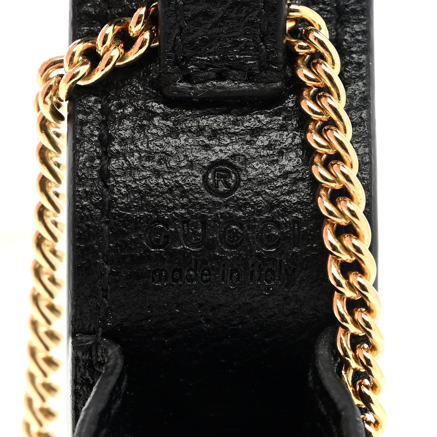 Gucci Textured Dollar Calfskin Enamel GG Lipstick Holder Necklace Black 5 of 5