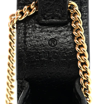 Gucci Textured Dollar Calfskin Enamel GG Lipstick Holder Necklace Black 5 of 5