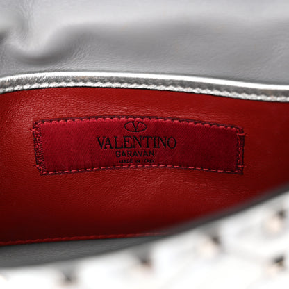 Valentino Garavani Metallic Nappa Rockstud Spike Shoulder Bag Silver 6 of 15
