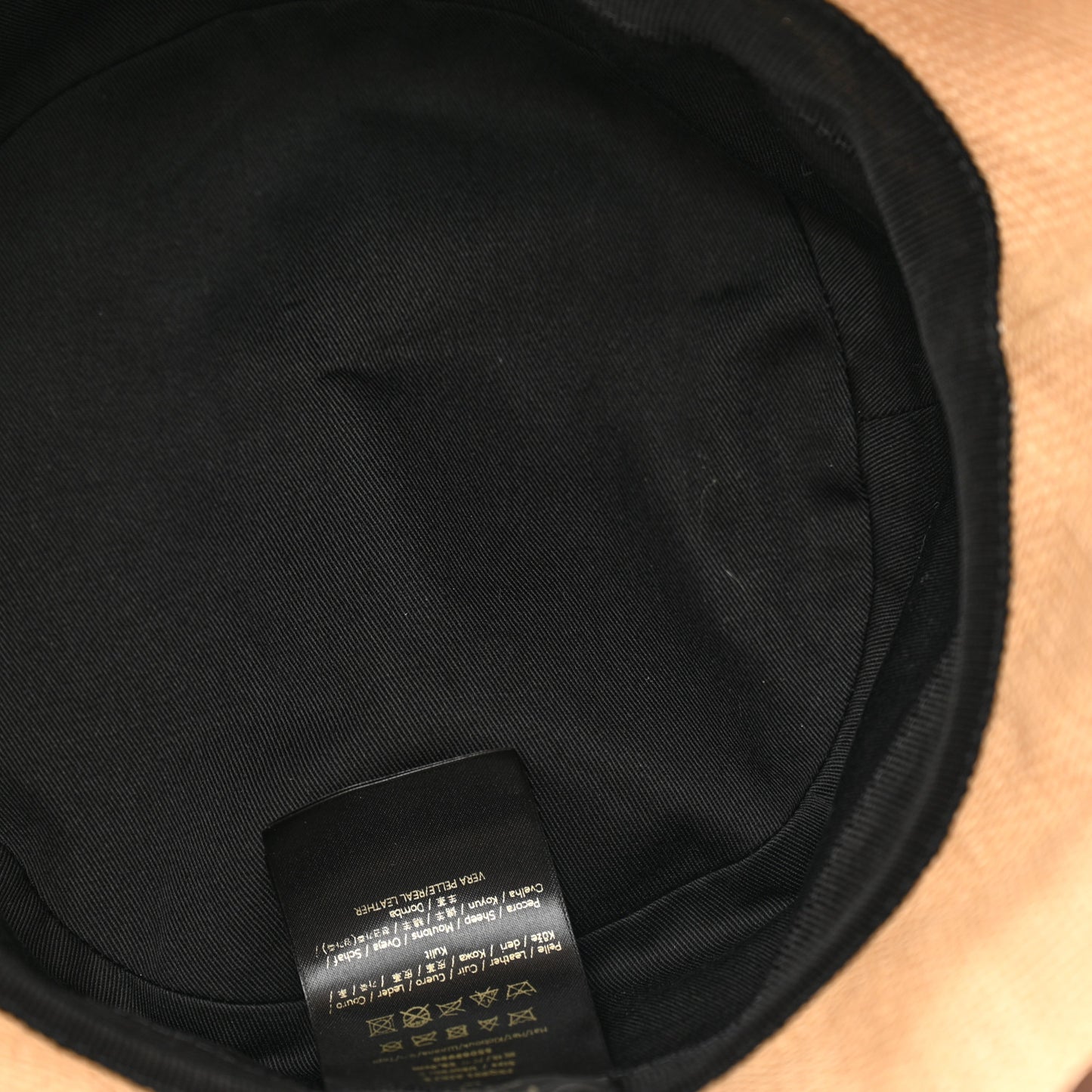 Cotton Woven Sheepskin FF Patch Bucket Hat S Naturale