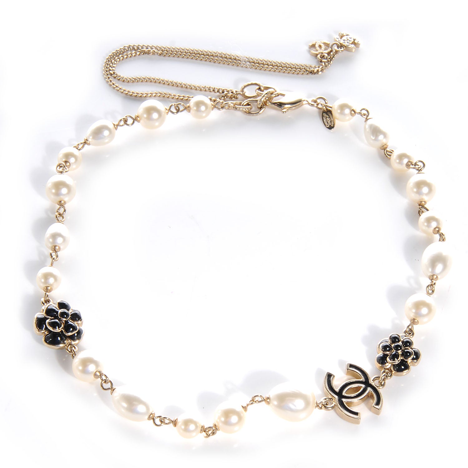 Chanel Pearl Camellia CC Necklace 3 of 4