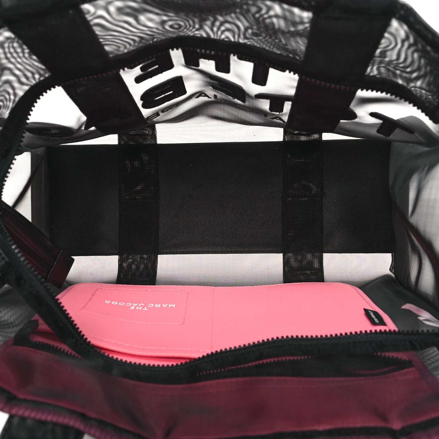 Nylon The Mesh Large Tote Bag Black Pink