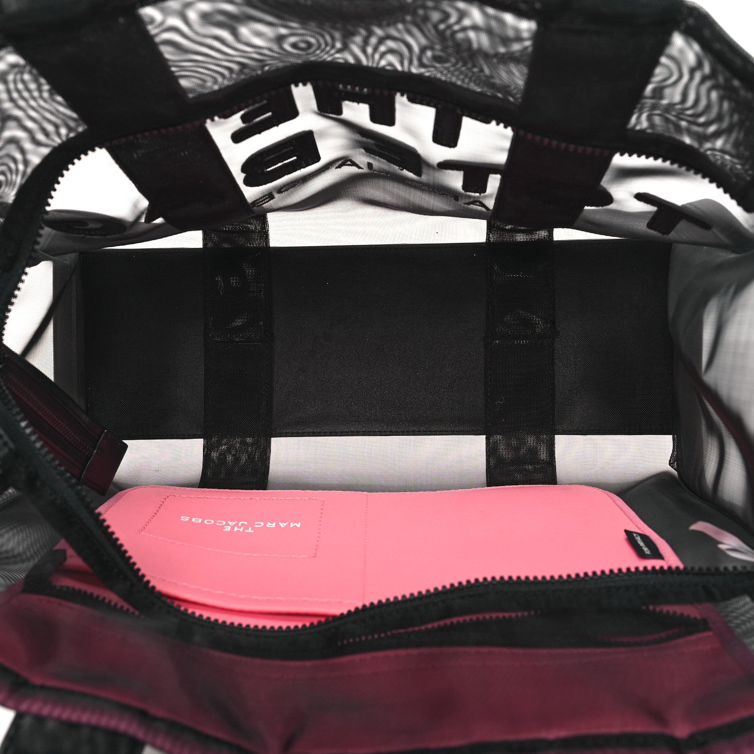 Marc Jacobs Nylon The Mesh Large Tote Bag Black Pink 5 of 10