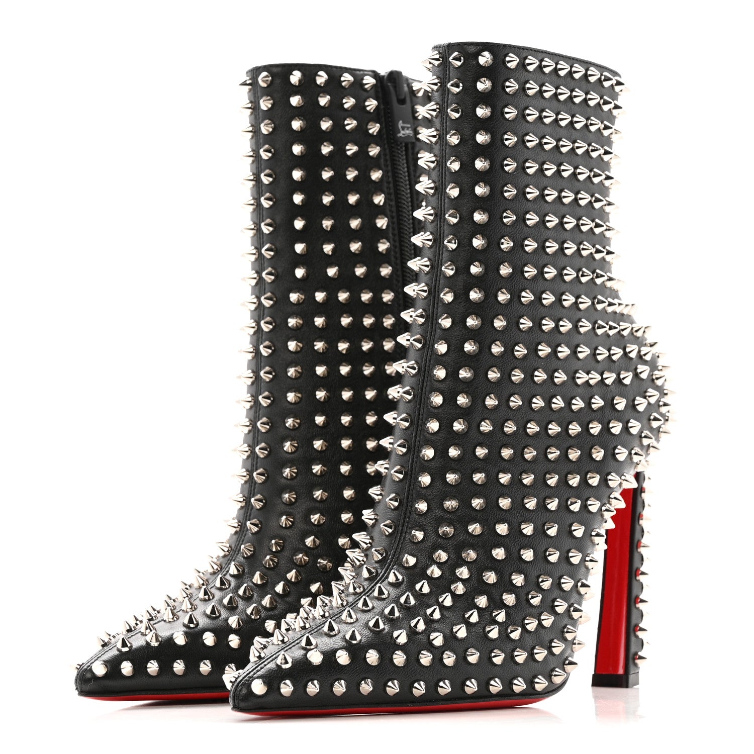 Christian Louboutin Nappa Condora Booty Spikes 100 Ankle Boots 37 Black 4 of 9
