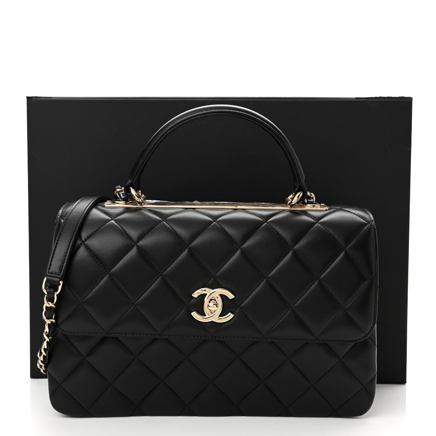 Chanel Lambskin Quilted Medium Trendy CC Flap Dual Handle Bag Black 11 of 11