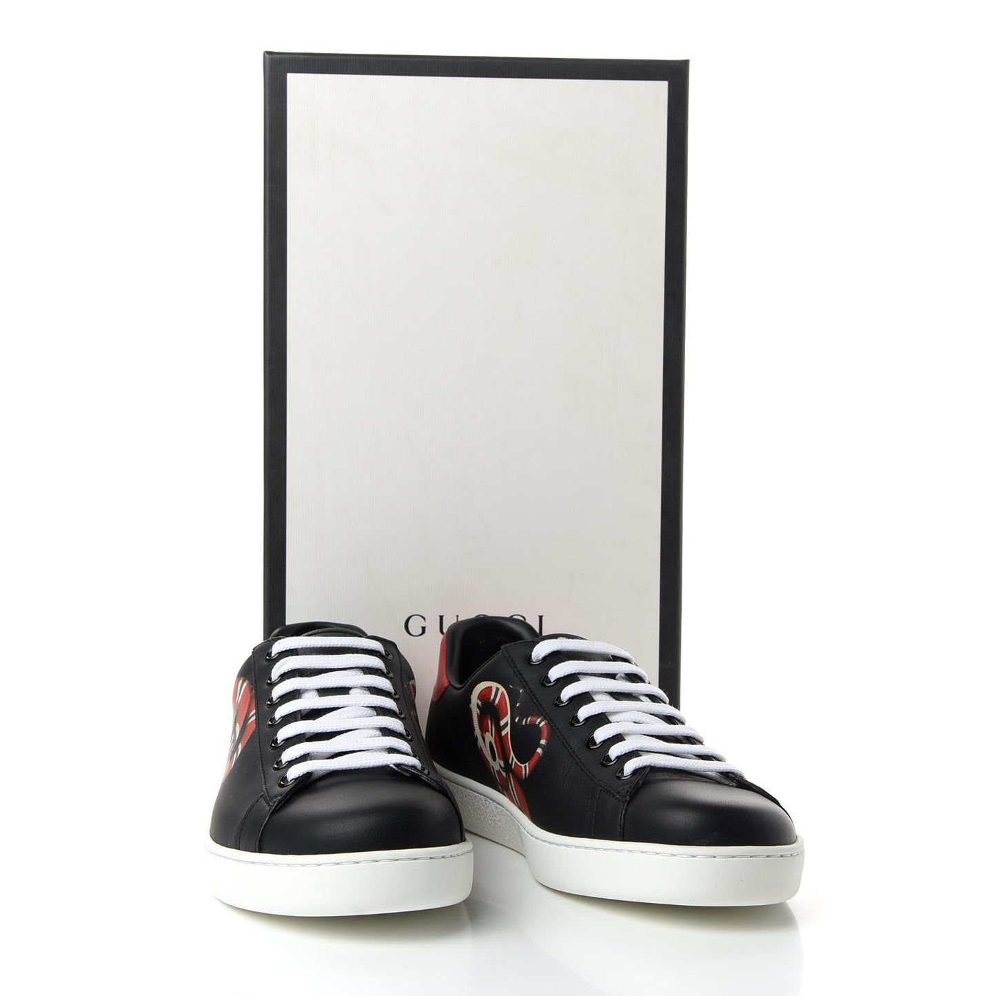 Calfskin Kingsnake Mens Ace Sneakers 8.5 Black Multicolor