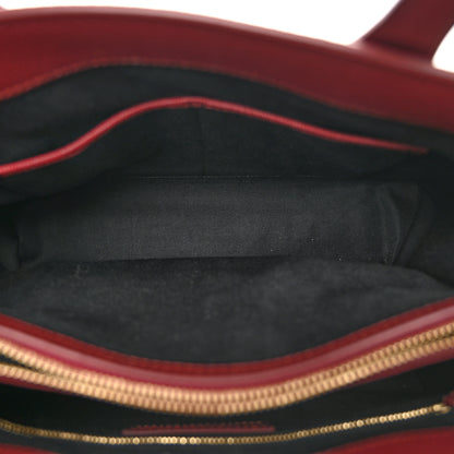 Burberry Grainy Calfskin House Check Medium Banner Tote Mahogany Red 5 of 10