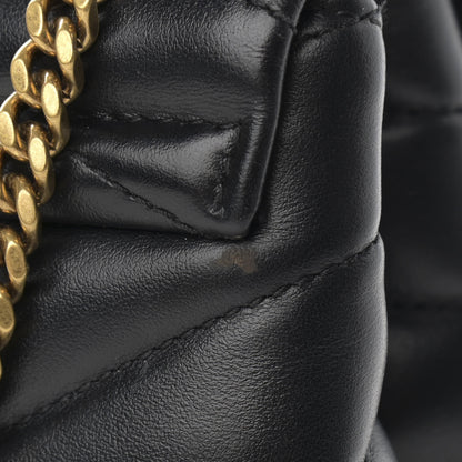 Saint Laurent Calfskin Y Quilted Monogram Small Loulou Chain Satchel Black 14 of 15