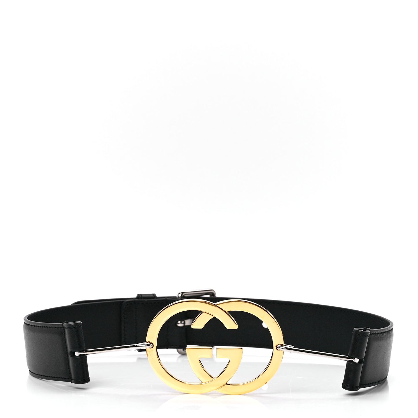 Calfskin Interlocking G Buckle Belt 65 26 Black