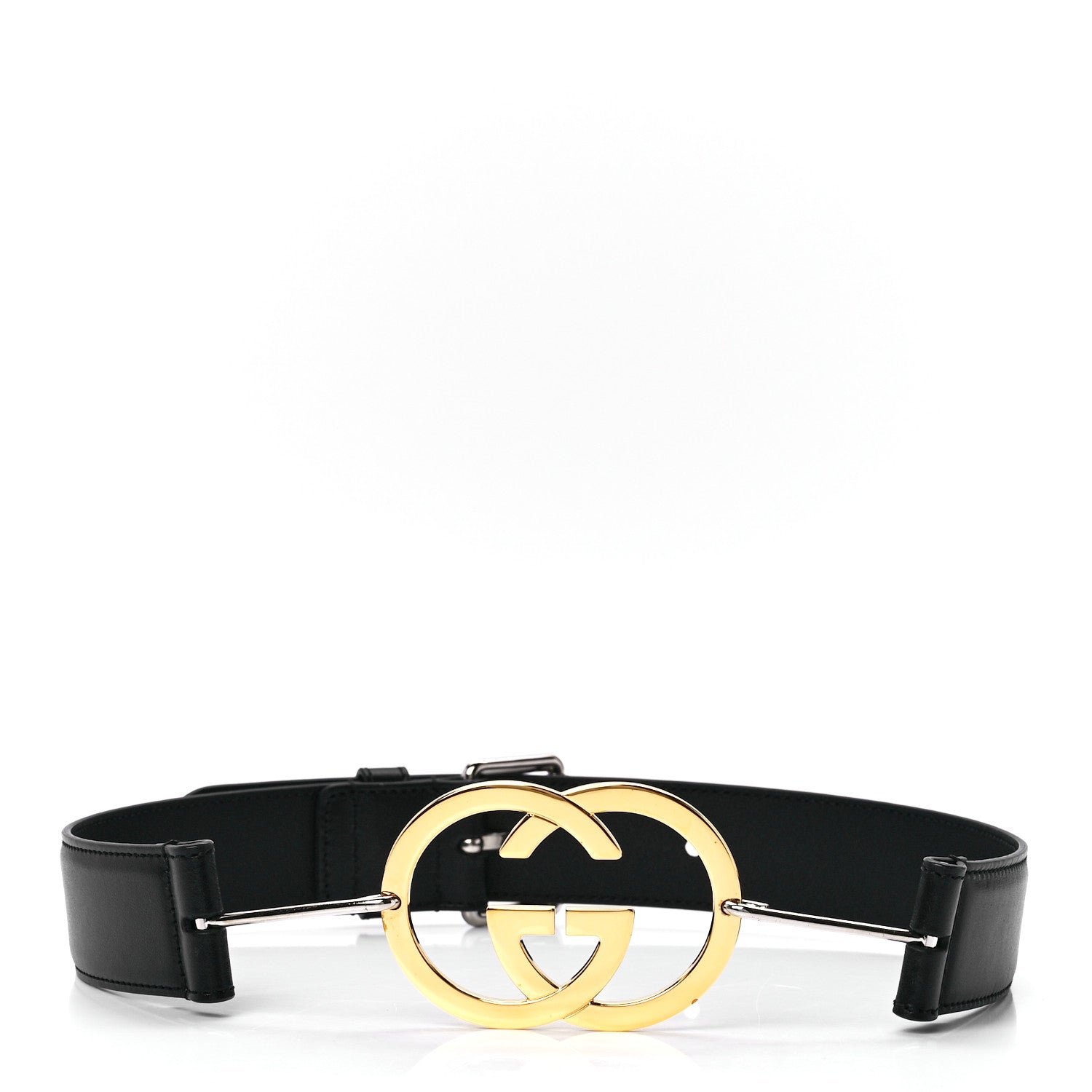 Gucci Calfskin Interlocking G Buckle Belt 65 26 Black 1 of 5