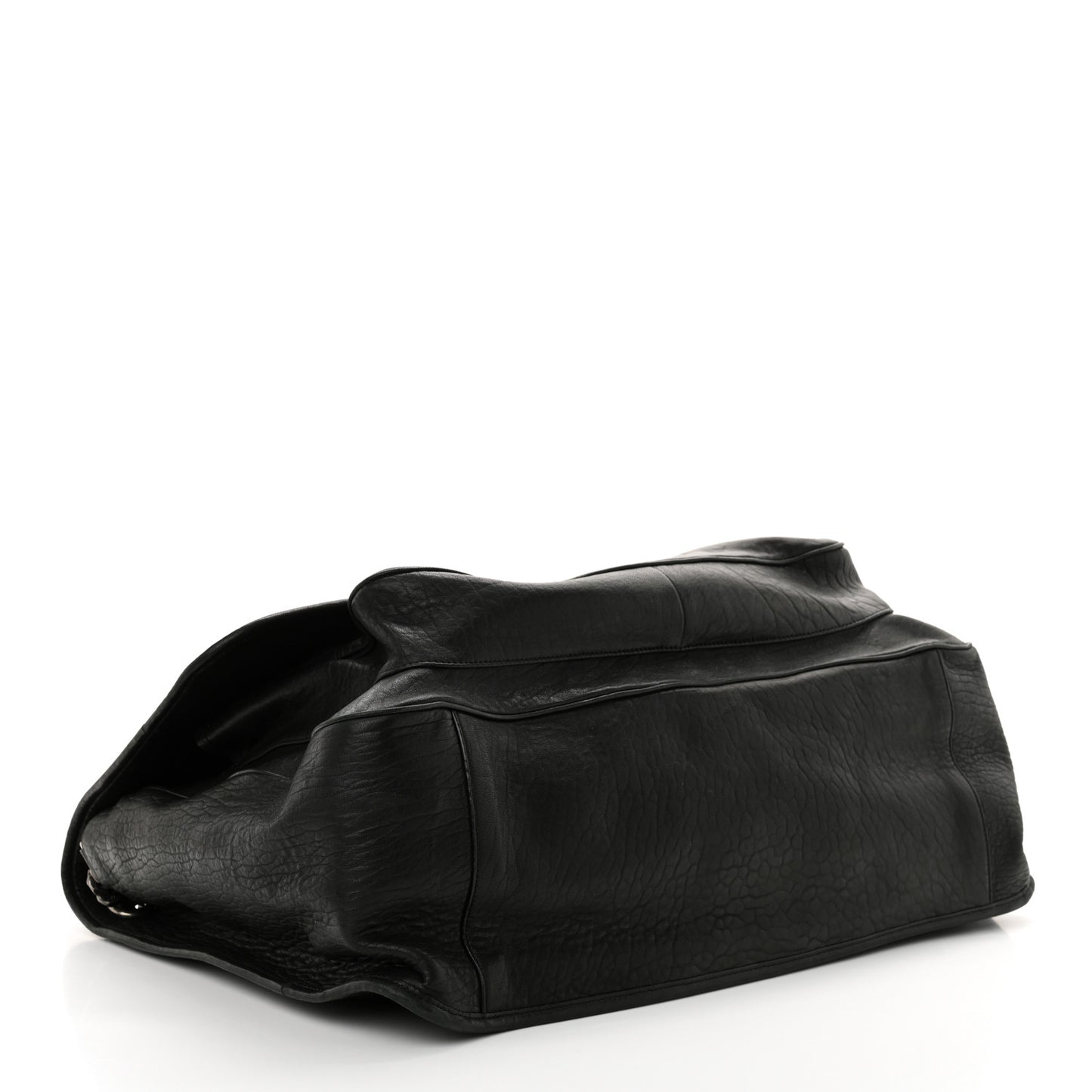 Grained Lambskin Monogram Oversized Niki Chain Satchel Black